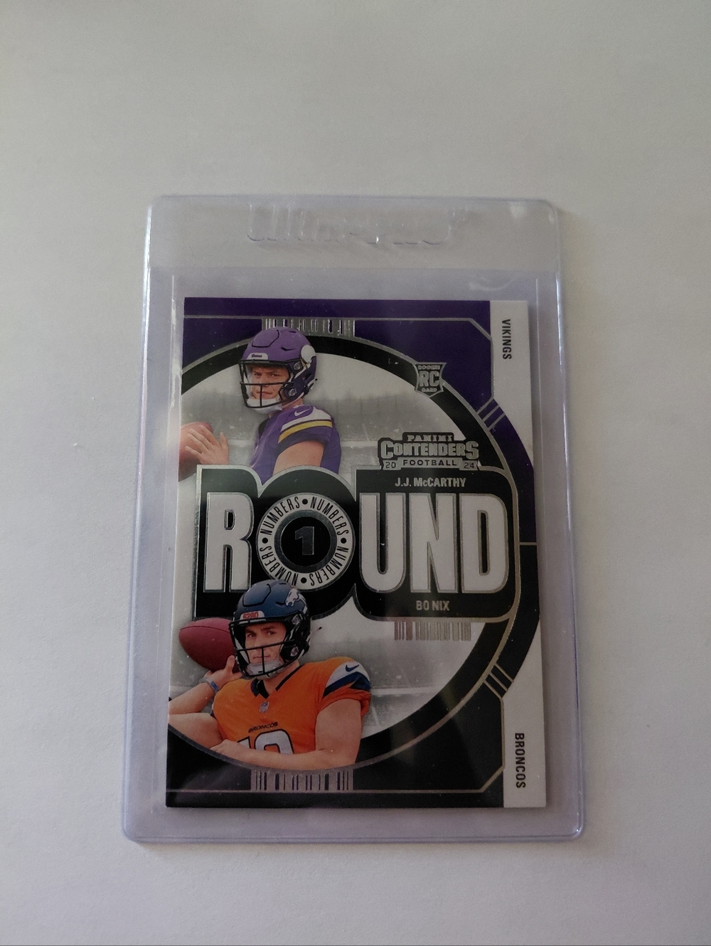 Panini Contenders Football Trading Card - Purple & Orange Rookie McCarty / Nix